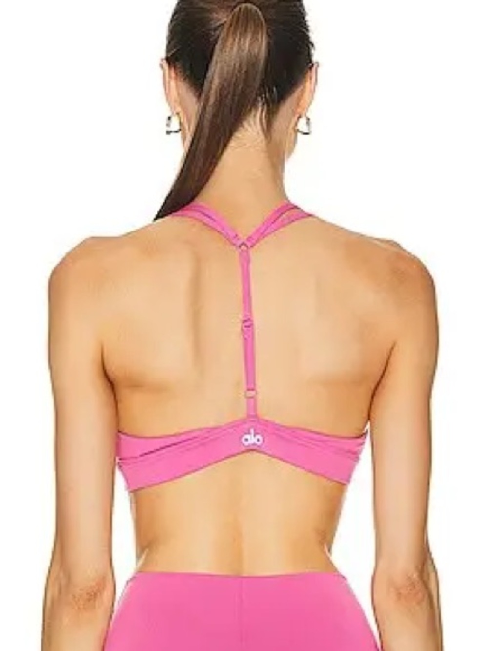 ALO Yoga Gemini Bra (S) and Short Set (XS) in Paradise Pink